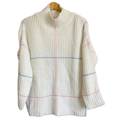 Suéter UNIF Y2K Mujer Talla M Grueso Tejido Rayas Gran Tamaño Desordenado Niña Minimalista Foto 1 de 4