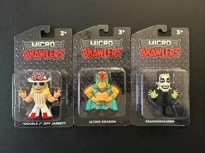 Lote de 3 camisetas Micro Brawlers de lucha libre profesional - Ultimo Dragon, Frankenhausen Foto 1 de 2