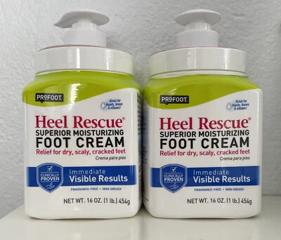 2 X Profoot Heel Rescue Foot Cream Dry Scaly Relief 16 Oz. NEW LOOK - Image 1 of 3