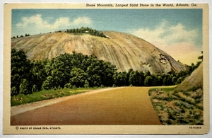 Postal de carretera Stone Mountain piedra maciza más grande del mundo Atlanta Georgia GA - Imagen 1 de 2