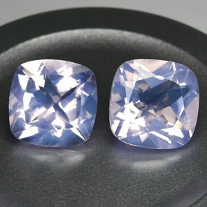 13.10ct 12mm Stunning Cushion Cut Matching Pair Rose De France Lavender Amethyst - Picture 1 of 3