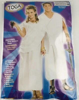 Disfraz de Toga Adulto Bata Blanca Poliéster Unisex Talla XL Nuevo en Paquete Una Bata   Foto 1 de 4