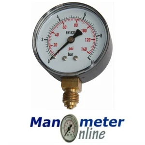 Manometer Kunststoffgehäuse, G1/4 Zoll - 50mm Pneumatik Rohrfedermanometer - Bild 1 von 3