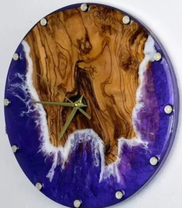 15" Ocean Wave Resin Wall Hanging Clock For Home & Office Wall Decor Gifts - Picture 1 of 8