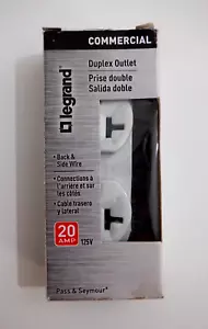 10 New White Legrand CRB5262-WCC12 Commercial Duplex Outlet Receptacle 20A 125V - Picture 1 of 5