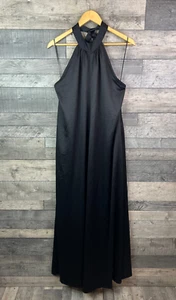 Anthropologie Conditions Apply Jemima Jumpsuit Gr. UK 16 schwarz Satin Neckholder - Bild 1 von 13