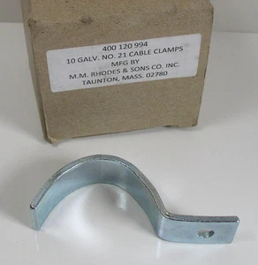 (10) MM Rhodes 400120994 No. 21 Size Galvanized Cable Clamps 1.21-1.45" Qty 10 - Picture 1 of 1