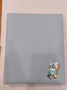 ALBUM PORTAFOTO (20CM X 25CM) BIMBO CELESTE CON DISEGNO IN ARGENTO 925 , NUOVO - Imagen 1 de 1