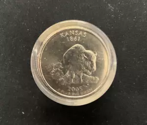 2008 Uncirculated 12 Coin Roll Of Kansas Quarters Danbury Mint US01DM-W - Picture 1 of 4