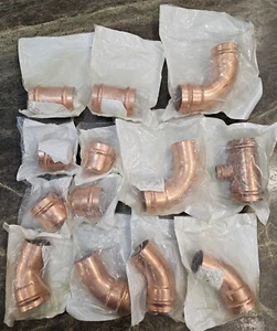 (LOT OF 13) ApolloPress 2" LOT ~ Pro Press Copper Fittings, Elbow, Tee, Coupling - Picture 1 of 6