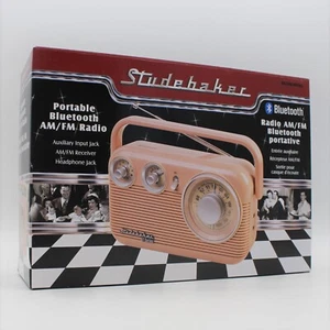 Studebaker Portable Bluetooth AM FM Radio SB2003BTRG ROSE GOLD