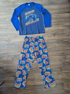 Size 14 XL Epic Skills Gamer Children's Place Blue Boy Pajama Long Sleeve Set - Picture 1 of 5