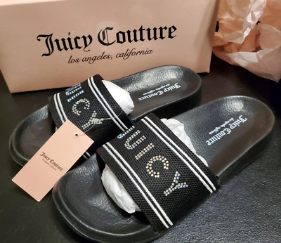 Juicy Couture Women's Sport Slides JC Wiggles Black Sizes 7, 10 AVAIL - NEW - Image 1 of 4