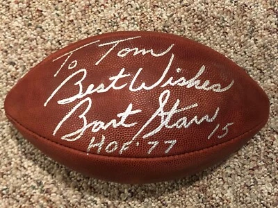 BART STARR Full Size NFL Football Signed Autograph Green Bay Packers JSA COA - Image 1 of 4