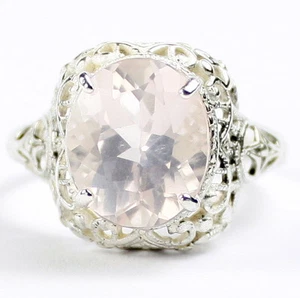 Rose Quartz, 925 Sterling Silver Ladies Ring, SR009 - Picture 1 of 5