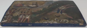 Tavoletta Votiva di Legno Dipinto Ex Voto Per Grazia Ricevuta Charitas 1868 - Imagen 1 de 5