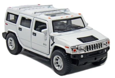 5" New Kinsmart 2008 Hummer H2 SUV 1:40 Diecast Toy Car Model Pull Action WHITE - Image 1 of 2