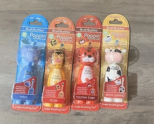 Brush Buddies Poppin’ Toothbrush Soft BPA Free Brand New Set Of 4 - Picture 1 of 2