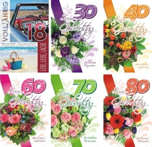100 Glückwunschkarten zum Geburtstag Zahlen 52-7500 Geburtstagskarte Grußkarte - Bild 1 von 1