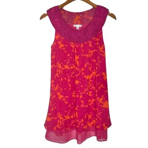 Camicia a tunica collare origami Cabi taglia S rosa fucsia arancione foderata senza maniche - Foto 1 di 6