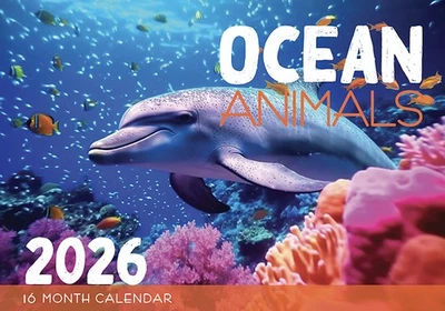 Ocean Animals - 2026 Rectangle Wall Calendar 16 Months Hanging Planner New Year - image 1 of 3