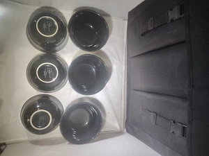 Juego de seis cuencos negros apilables vintage Mainstays de gres de 6" - Imagen 1 de 8