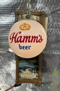 Hamm's Kugellicht Bier Schild Wandleuchte rot Kanu Szene - Bild 1 von 23