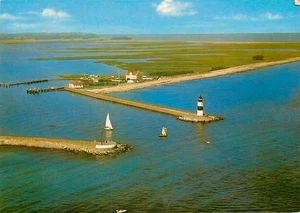 Schleimünde Leuchtturm Segelboote Ostsee Landschaft Vintage Postkarte - Picture 1 of 2
