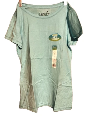 Hanes Womens ComfortSoft (Sm) Shortsleeve Crew Shirt Light Blue Sky PET RESCUE - Image 1 of 4