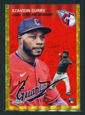 Xzavion Curry 2023 Topps Chrome Platinum Anniversary Gold Toile Refractor RC /50 - Image 1 of 2
