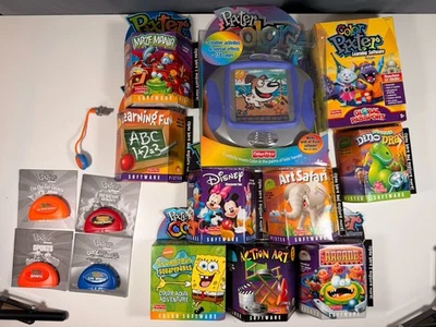 Fisher Price Pixter Color Console With 9 CIB Games - New, Rare! 2003 Lot - image 1 of 4