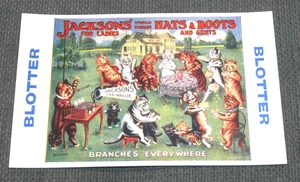 ORIGINAL LOUIS WAIN SIGNIERTE KATZENLÖSCHER POSTKARTE, WERBUNG JACKSONS HÜTE STIEFEL - Bild 1 von 2