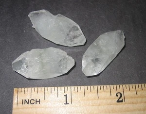 3 DOUBLE TERMINATED NATURAL 1.1"- 1.25" CLEAR APOPHYLLITE CRYSTALS INDIA ~ 19g - Picture 1 of 3