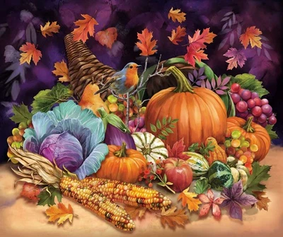 Quilting Treasures - Cornucopia Harvest - 36.5" Autumn Harvest Panel - Multi - Image 1 of 4