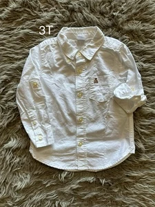Baby Gap Oxford Toddler Boys White Button-Down Dress Shirt Size 3 Years - Picture 1 of 1