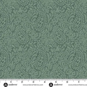 Quilting Patchwork Sewing Fabric Farmhouse Teal Paisley 50x55cm FQ - Bild 1 von 2