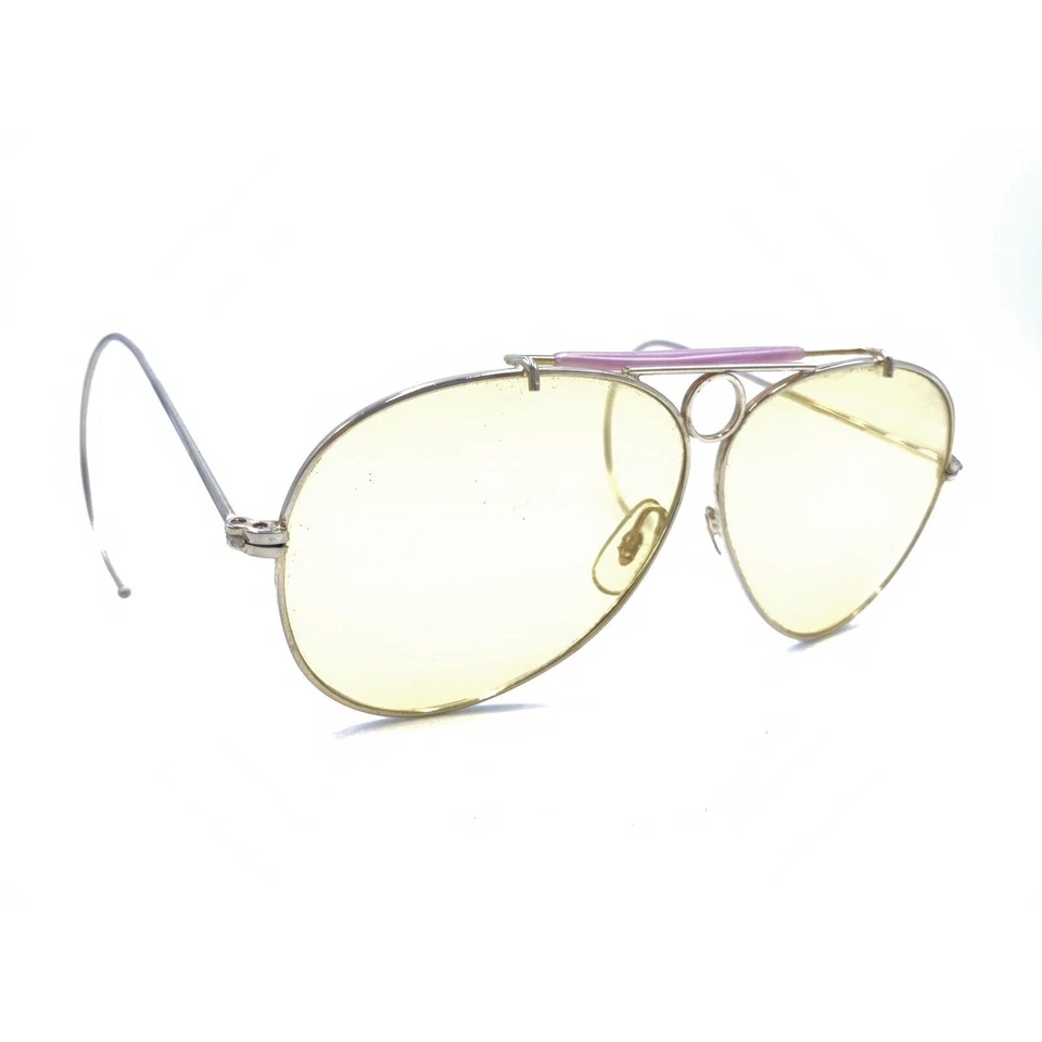 Gafas de sol de aviador vintage doradas rosas de Estados Unidos lentes amarillas diseñador japonés deportes Foto 1 de 4