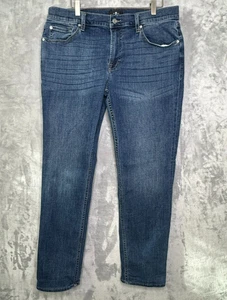 Seven For All Mankind Slimmy Jeans Mens 36 Dark Blue Stretch Altered Short - Picture 1 of 13