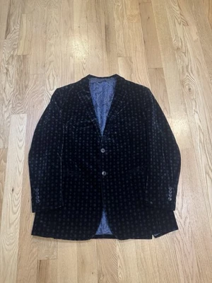 Blazer de terciopelo azul para hombre Etro Milano talla 56 Foto 1 de 4