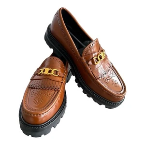 Celine Brogues Triomphe Loafer Bulky Tan Polished Bull Leather Gr. 38 UK 5 - Bild 1 von 24