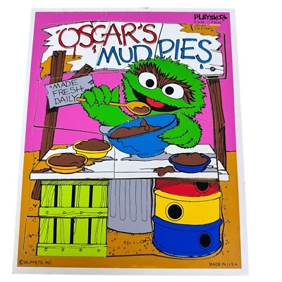 Rompecabezas de madera Oscar vintage de 11 piezas Playskool 315-28 Plaza Sésamo Foto 1 de 4