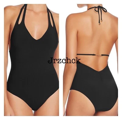 Neu mit Etikett Heidi Klum Neckholder schwarz einteilig Badeanzug Badeanzug Bademode S 6 215 $ schwarz - Bild 1 von 3