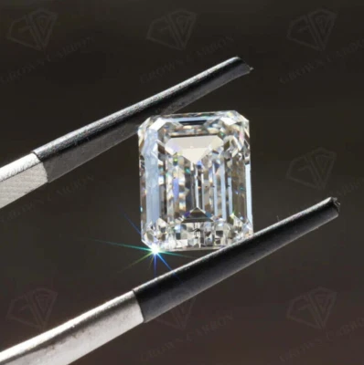 1.35 Ct Lab-Grown CVD D-Color Diamond FL-Clarity Emerald Cut Loose Gemstone 4DD - Image 1 of 4
