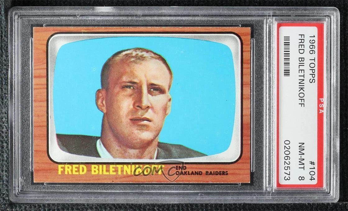 1966 Topps Fred Biletnikoff #104 PSA 8 HOF