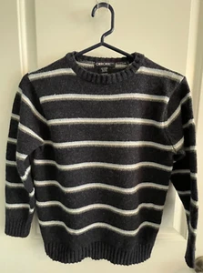 Cherokee Youth Teen Kids Boys Size Large 10 12 Navy Gray striped sweater used - Picture 1 of 5