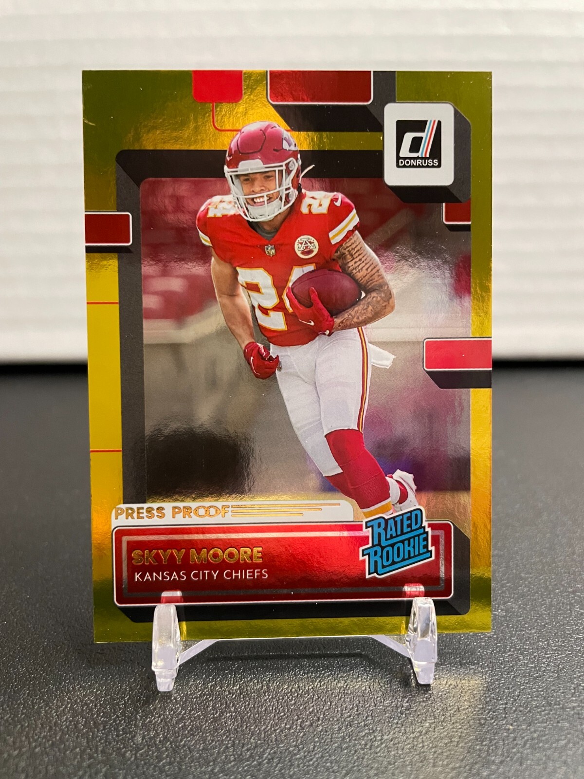 2022 Panini Donruss Skyy Moore Rated Rookie Press Proof Gold 50/50 #324