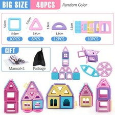 BLOQUES DE CONSTRUCCION MAGNETICOS - 40 PCS - DISEÑADOR MAGNETICO