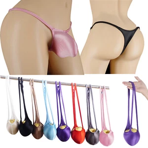 Hombres Sexy Aceite Brillante Ropa Interior Tanga Bragas Cintura Baja Tangas Calzoncillos Lencería - Imagen 1 de 23