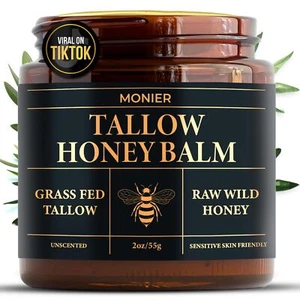 Bálsamo de Sebo y Miel para Rostro, Sebo de Carne para Piel, Hidratante con 100% O... - Imagen 1 de 5