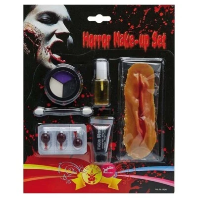 JOFRIKA COSMETICS HORROR MAKE UP SET # Halloween Karneval Zombie Kostüm Schminke Blut Wunde Farbe